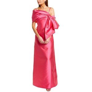 Carolina Herrera Dramatic Bow Silk-Blend Column Gown US 0 (XS) / Pink